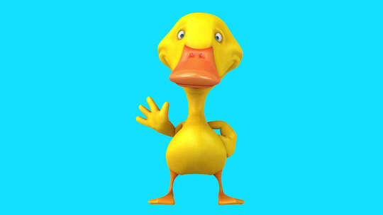 有趣的3D卡通鸭子打招呼（带alpha通