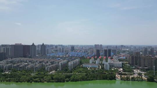 城市风光盖楼建筑风景山川农田种植