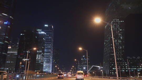 北京国贸夜景  城市夜景视频素材模板下载