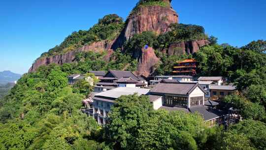 航拍韶关丹霞地貌 丹霞山阳元峰长老峰景区