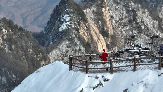 白云山雪景云海山峰航拍