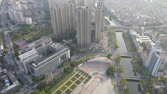 城市高层住宅楼航拍