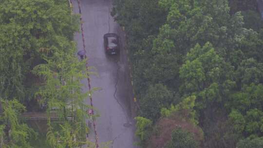 城市暴雨小街道