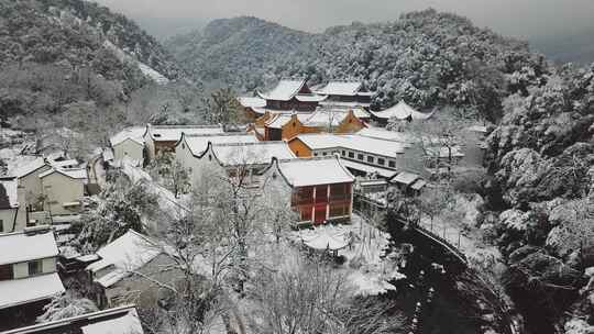 杭州法喜寺雪景浙江雪景古建筑雪景