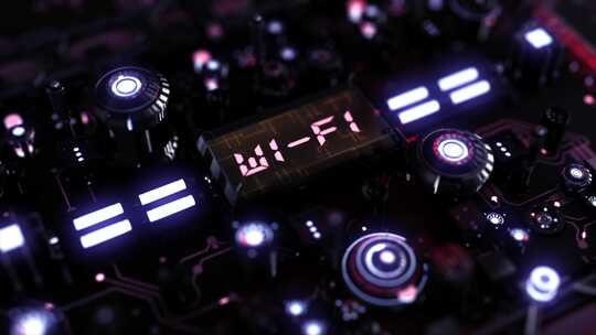 科幻电路技术背景Word Wi-Fi