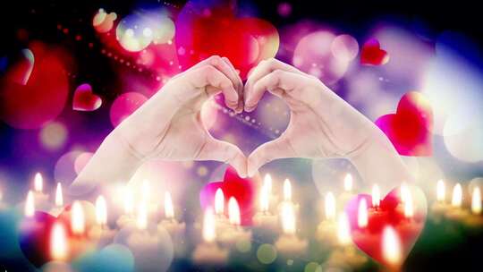 双手比心爱心背景素材