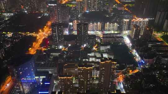 杭州钱塘新区下沙夜晚夜景车流延时