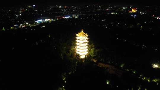 安徽蚌埠城市夜景灯光航拍