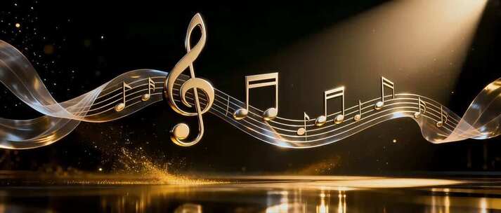 钢琴音符 舞台 背景