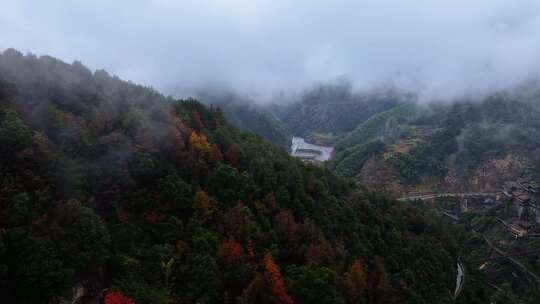 江西上饶网红景点望仙谷仙境云雾缭绕航拍