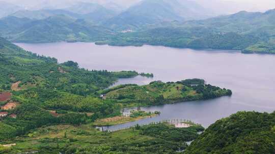 浙江湖州德清对河口水库航拍