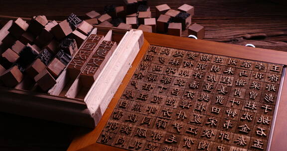 活字印刷古代文字背景