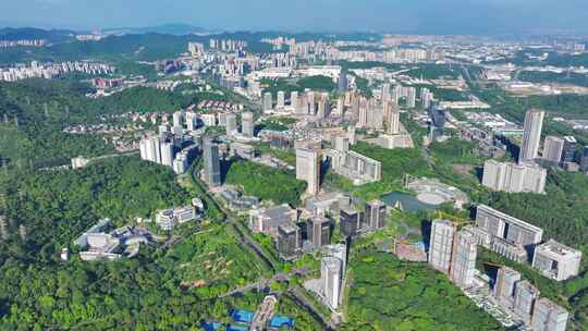 广州全景航拍黄埔区萝岗开发区科学城