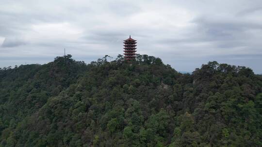 【合集】重庆北碚缙云山观景塔自然景观航拍