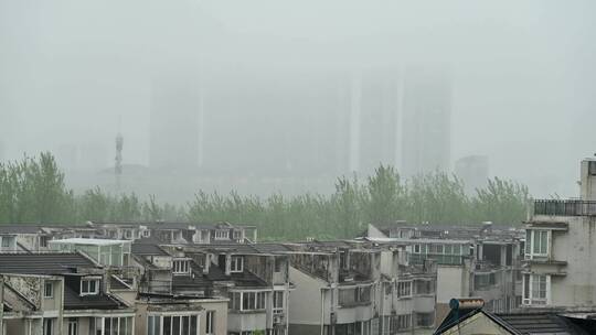 上海映象，高端小区春天雨季景观