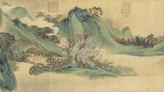 清代吴历云白山青图中国画山水画卷轴