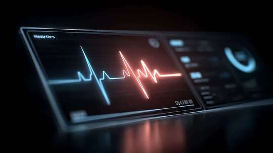 医疗监护仪心电图科技感展示
