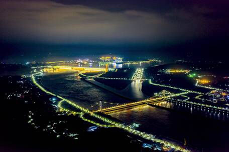 湖北宜昌航拍延时 夜景延时 延时