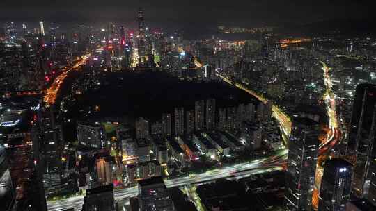 深圳福田夜景航拍