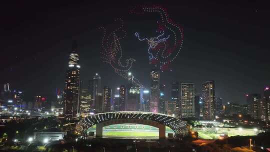 无人机表演龙凤飞翔