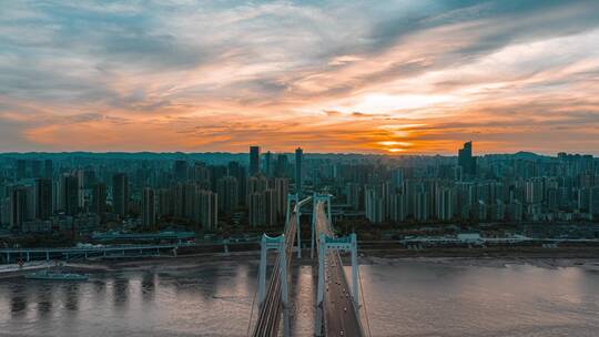 8K大气重庆城市日落日出夜景