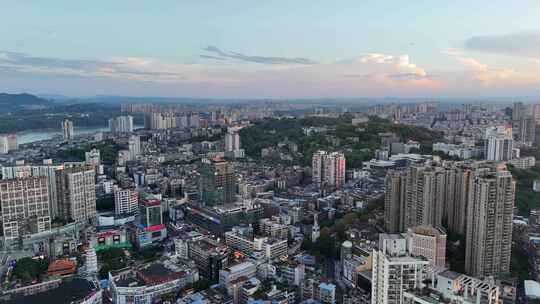 航拍四川泸州城市建设泸州大景