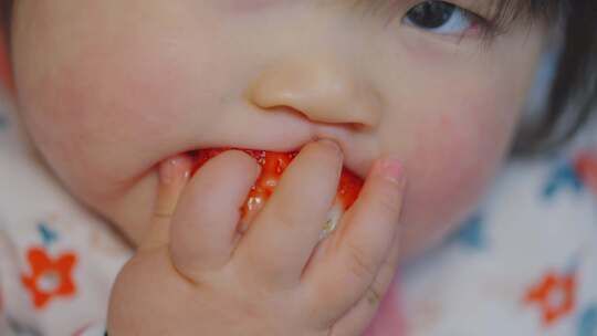 宝宝吃草莓