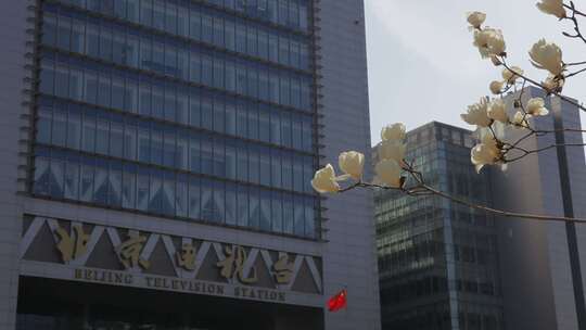 北京电视台主体大楼视频素材模板下载