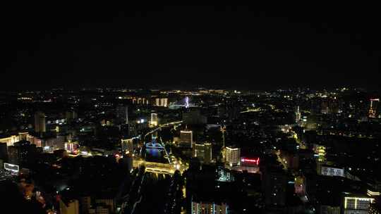 江苏徐州城市夜景灯光交通航拍