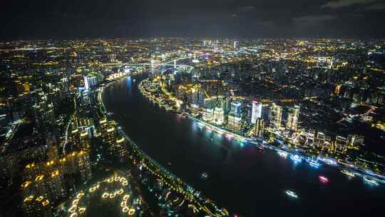 4K延时摄影夜景上海陆家嘴外滩建筑群