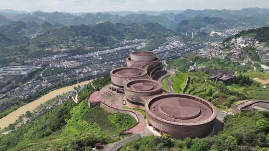 贵州遵义茅台镇茅台天酿景区城市航拍风光