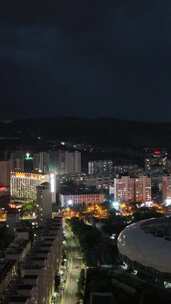 竖屏城市夜景电闪雷鸣