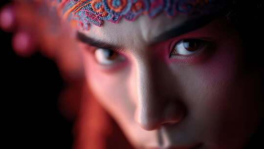 特写镜头下的神秘东方女性面部