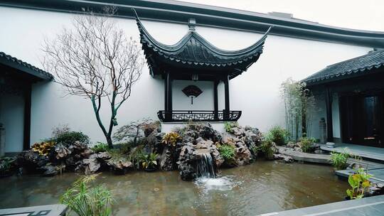 江南烟雨园艺中国海棠树花锦鲤景观设计花坛