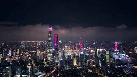 上海夜景  上海城市航拍