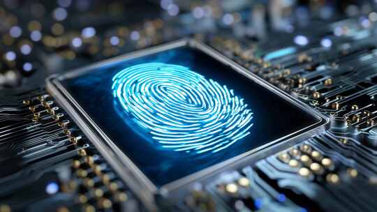 电路板上的指纹识别芯片