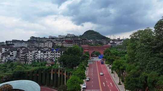 航拍贵州遵义仁怀茅台集团茅台酒厂办公大楼