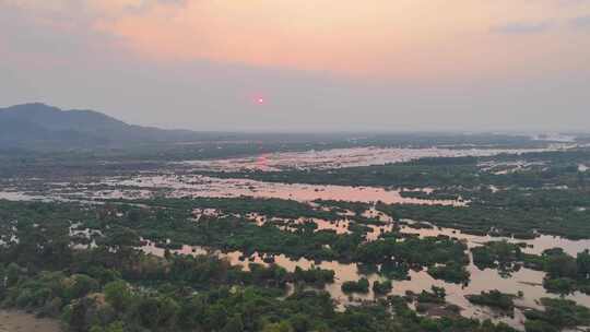 老挝四千美岛湄公河畔风光