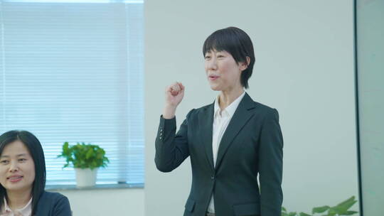 企业 商务 员工开会 打气加油 激励