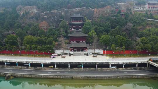 广元皇泽寺景区航拍风景