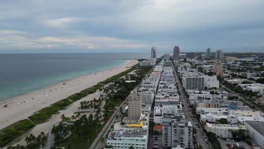 佛罗里达州迈阿密海滩市迈阿密海滩鸟瞰图