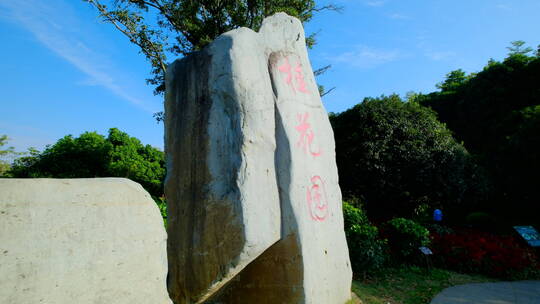 桂花园景区 大门 大石头