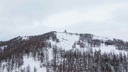 新疆喀纳斯雪景航拍