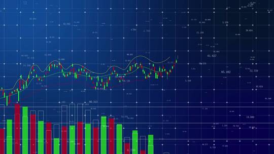 金融市场股票走势数据图表变化背景视频素材模板下载