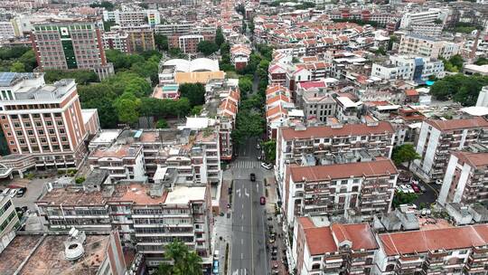 泉州市区交通航拍城市道路老城区街道