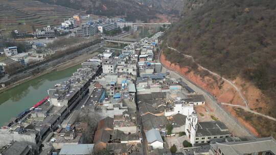 漫川古镇中式老街老巷风景古街风光视频素材模板下载