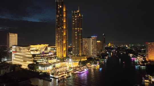 泰国曼谷湄南河城市icon siam夜景