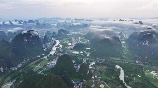 航拍桂林山水风光