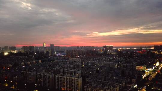 安徽省蚌埠市城市风光晚霞延时空境视频素材模板下载