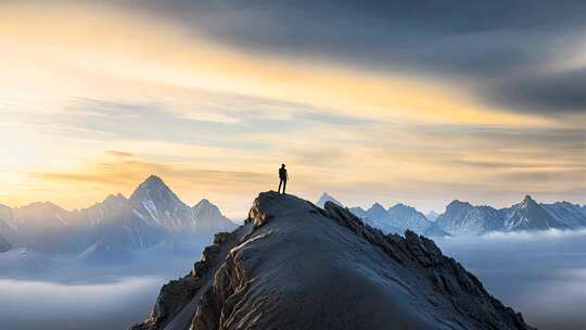 成功人士登山勇攀高峰团队精神企业宣传片